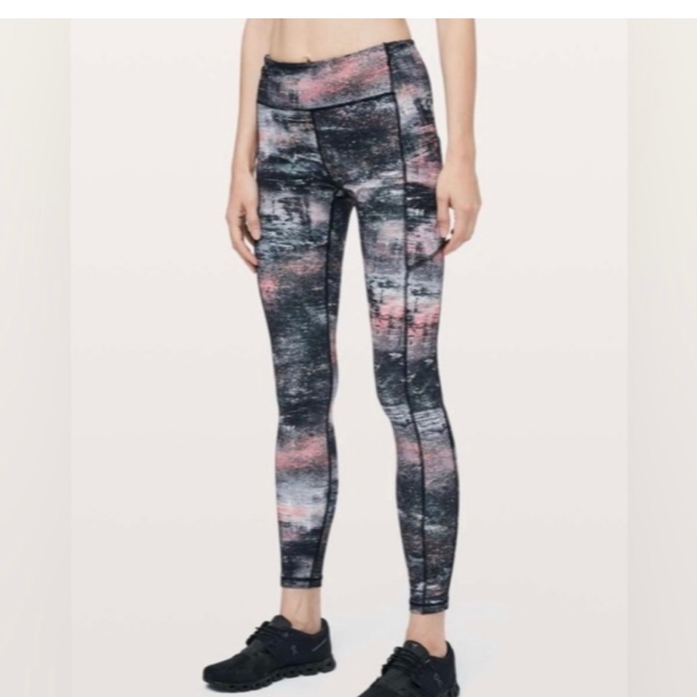 Lululemon Speed Up Tight *28" Azurite Poppy Coral Multi with side pockets